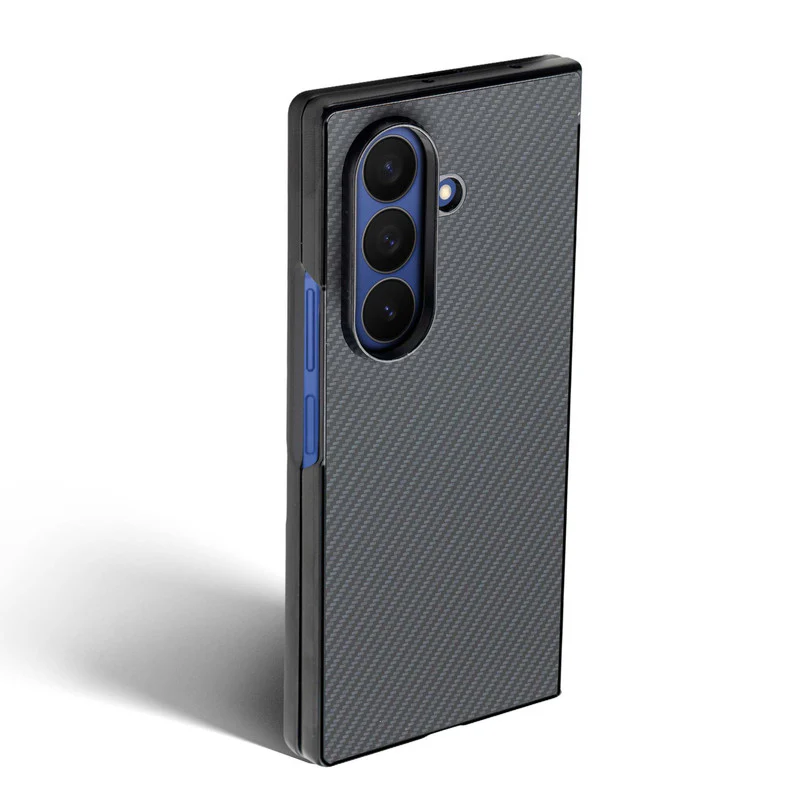 Carbon Fiber TPU Back Cover for Samsung Z Fold 7 with Checkered Printed Designs - Image 9