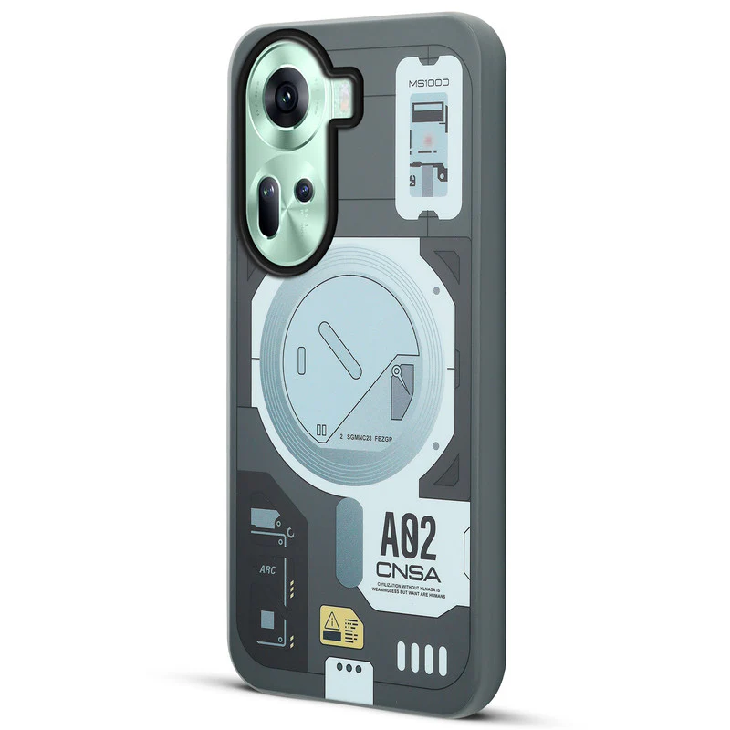 Mechanical Circuit Sector Print Hard Back Cover For Oppo Reno 11 5G - Image 16