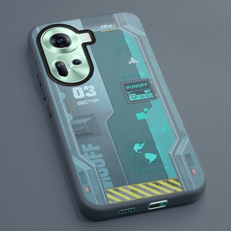 Mechanical Circuit Sector Print Hard Back Cover For Oppo Reno 11 5G - Image 29
