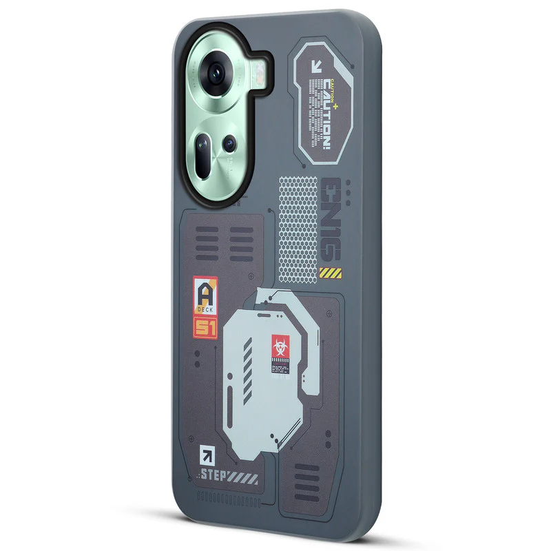 Mechanical Circuit Sector Print Hard Back Cover For Oppo Reno 11 5G - Image 40