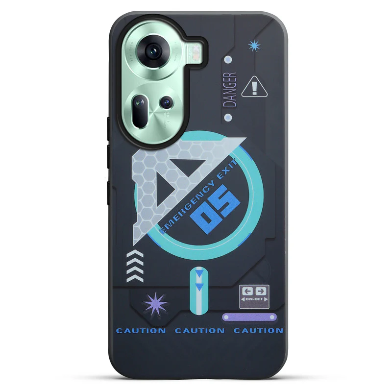 Mechanical Circuit Sector Print Hard Back Cover For Oppo Reno 11 5G - Image 7