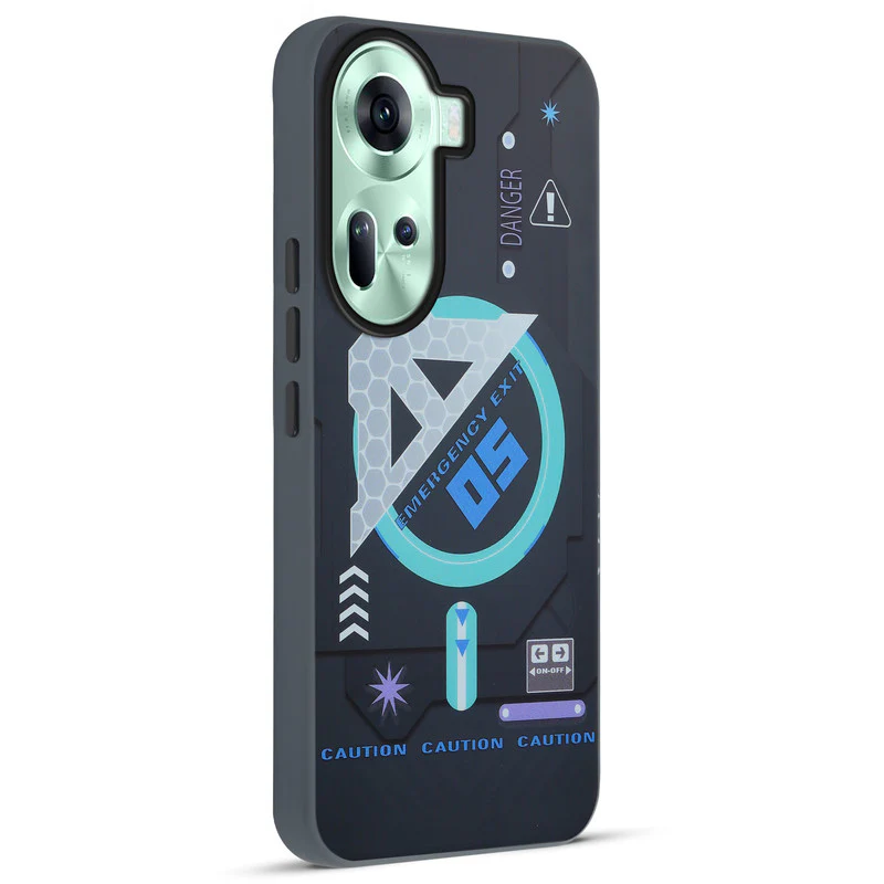 Mechanical Circuit Sector Print Hard Back Cover For Oppo Reno 11 5G - Image 9