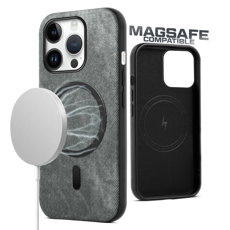 Classic Denim Finish Back Case For Apple iPhone 14 Pro Max With Wireless Charging Support Support - Image 21