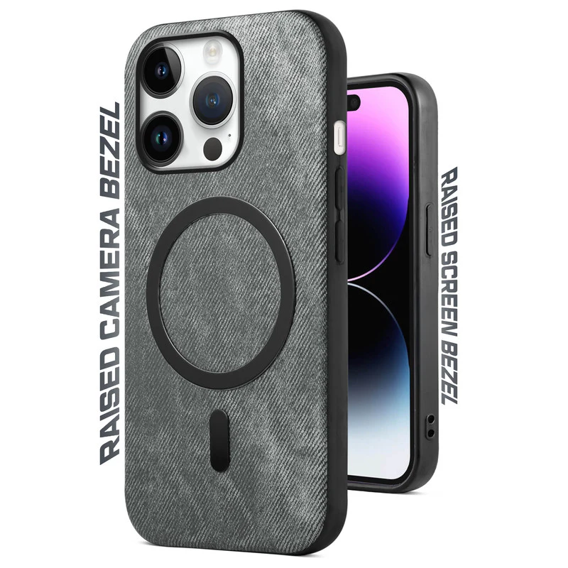 Classic Denim Finish Back Case For Apple iPhone 14 Pro Max With Wireless Charging Support Support - Image 24