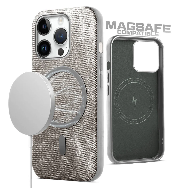 Classic Denim Finish Back Case For Apple iPhone 14 Pro Max With Wireless Charging Support Support - Image 27