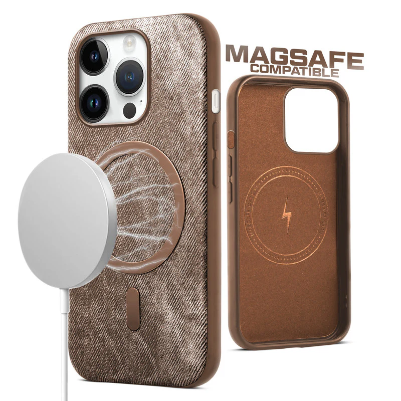 Classic Denim Finish Back Case For Apple iPhone 14 Pro With Wireless Charging Support Support - Image 9