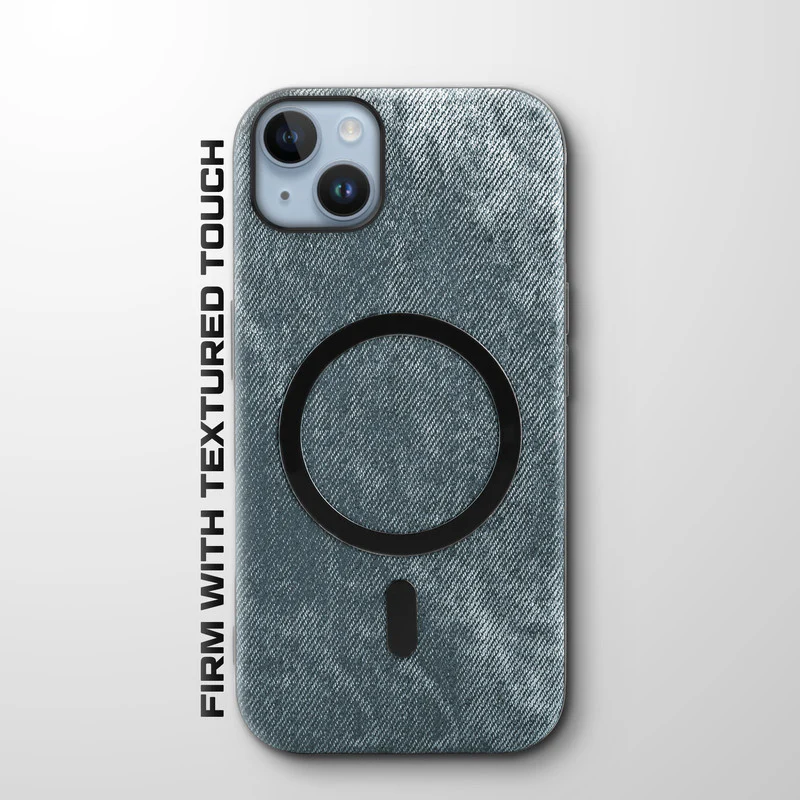 Classic Denim Finish Back Case For Apple iPhone 15 Plus With Wireless Charging Support Support - Image 4