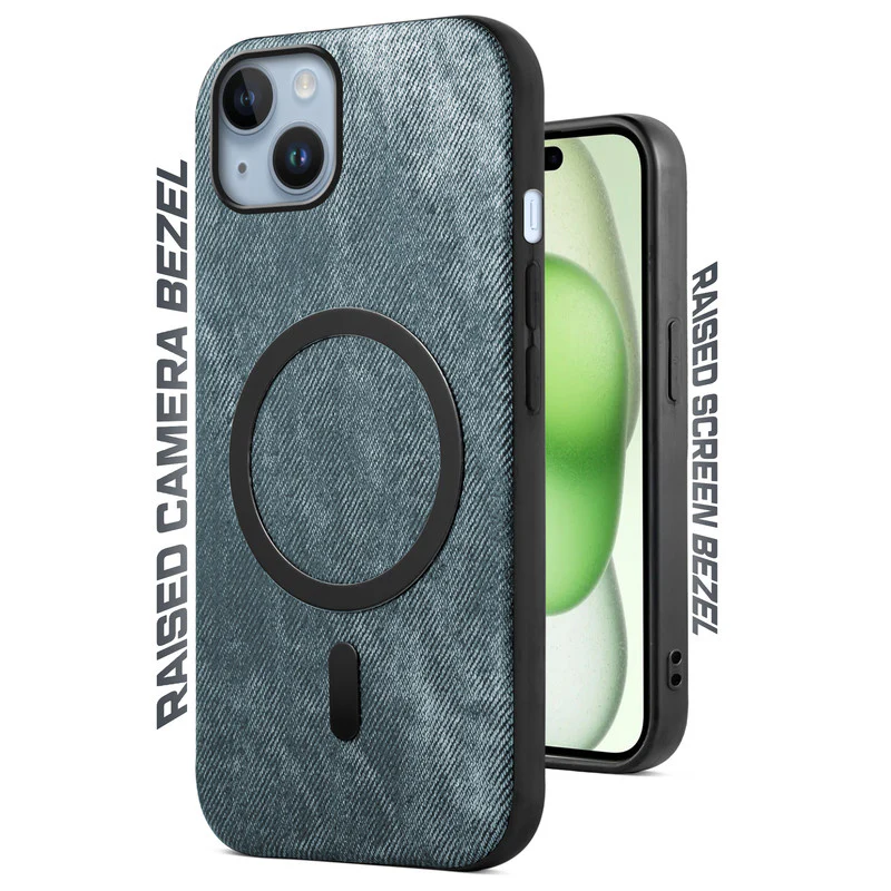 Classic Denim Finish Back Case For Apple iPhone 15 Plus With Wireless Charging Support Support - Image 6