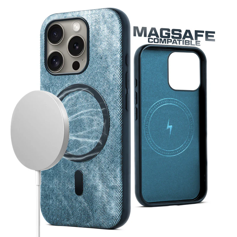 Classic Denim Finish Back Case For Apple iPhone 15 Pro Max With Wireless Charging Support Support - Image 15