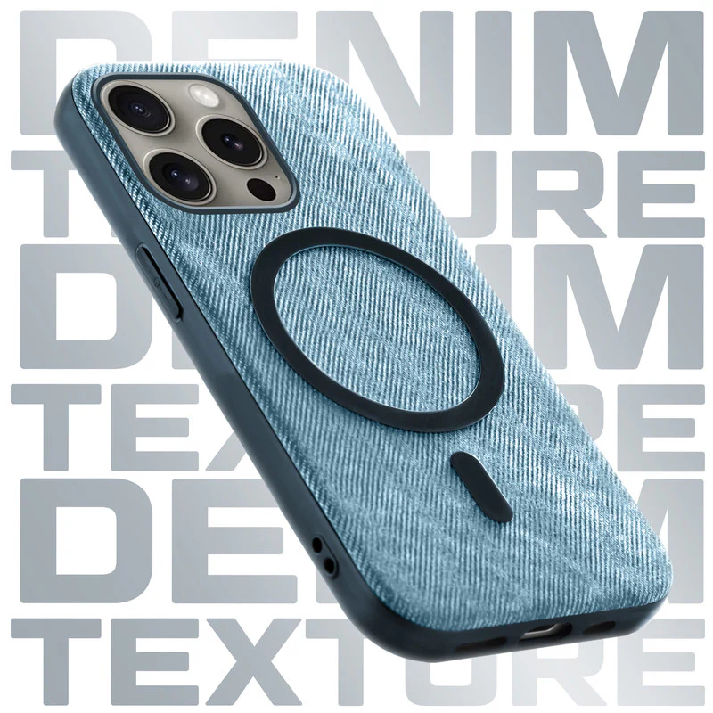 Classic Denim Finish Back Case For Apple iPhone 15 Pro Max With Wireless Charging Support Support - Image 17