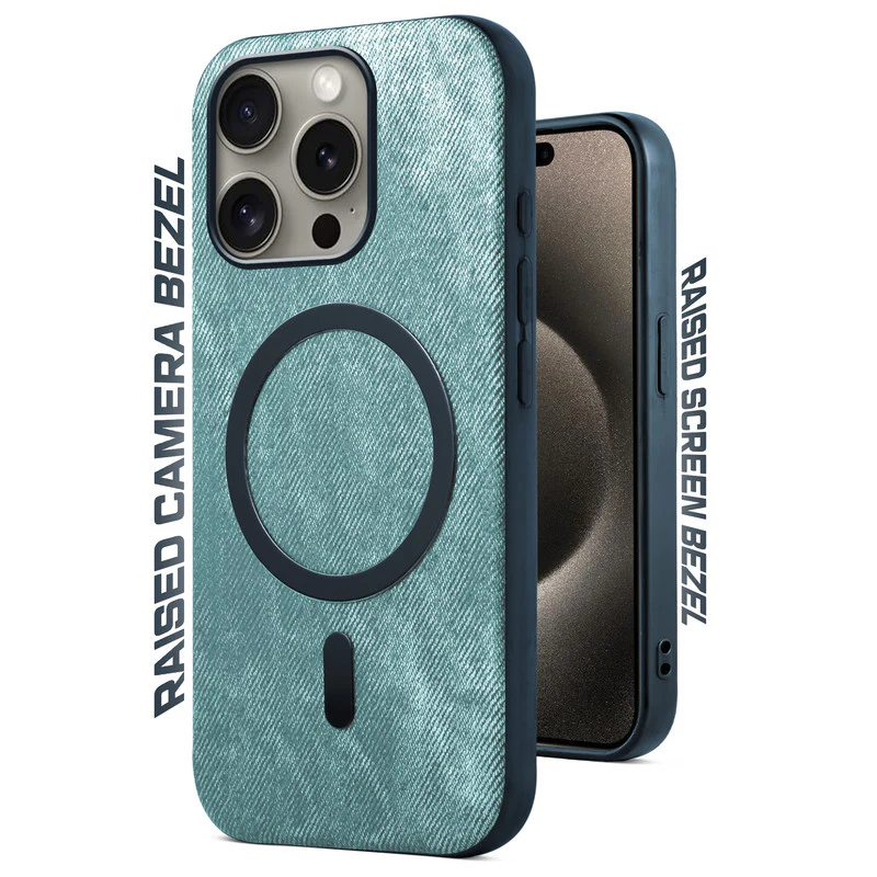 Classic Denim Finish Back Case For Apple iPhone 15 Pro Max With Wireless Charging Support Support - Image 36