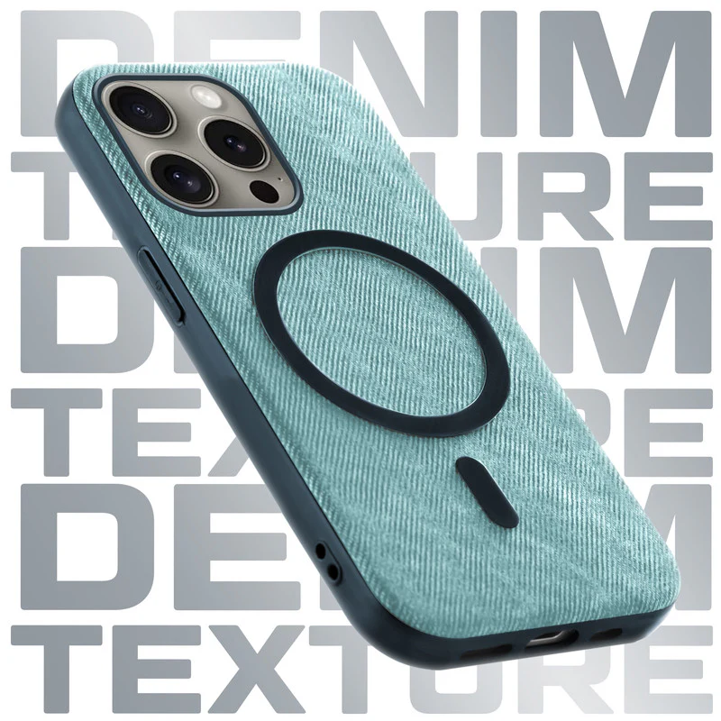 Classic Denim Finish Back Case For Apple iPhone 15 Pro With Wireless Charging Support Support - Image 35