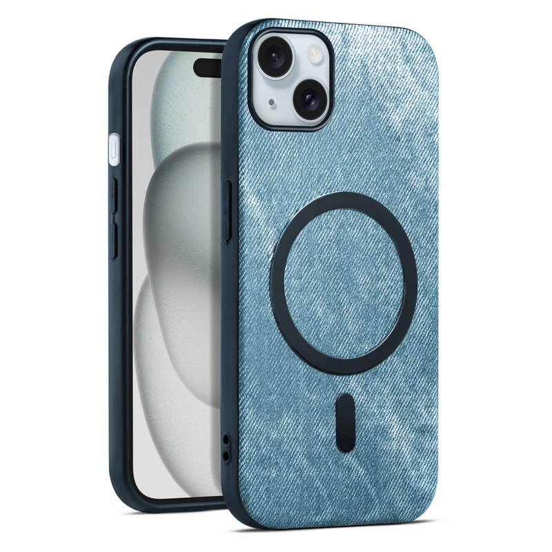 Classic Denim Finish Back Case For Apple iPhone 15 With Wireless Charging Support Support - Image 13