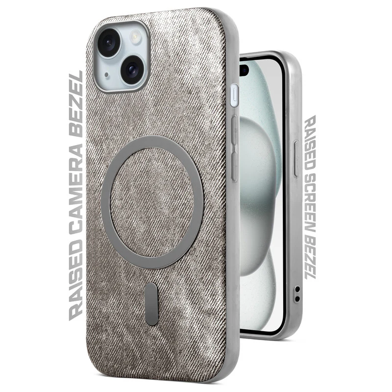 Classic Denim Finish Back Case For Apple iPhone 15 With Wireless Charging Support Support - Image 30