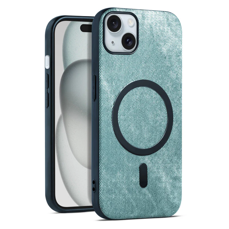 Classic Denim Finish Back Case For Apple iPhone 15 With Wireless Charging Support Support - Image 31