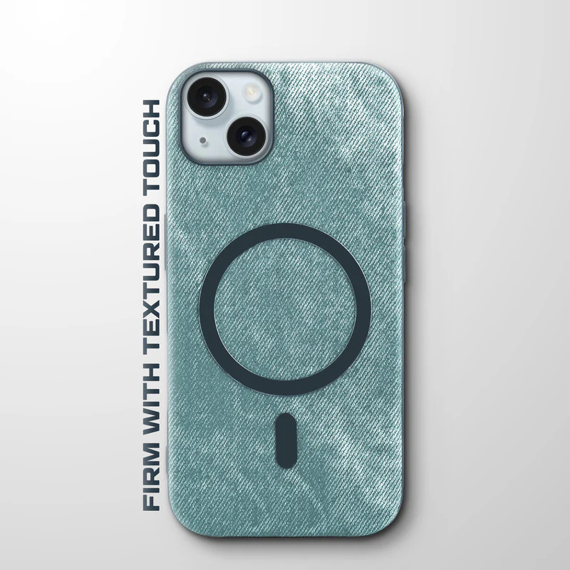 Classic Denim Finish Back Case For Apple iPhone 15 With Wireless Charging Support Support - Image 34