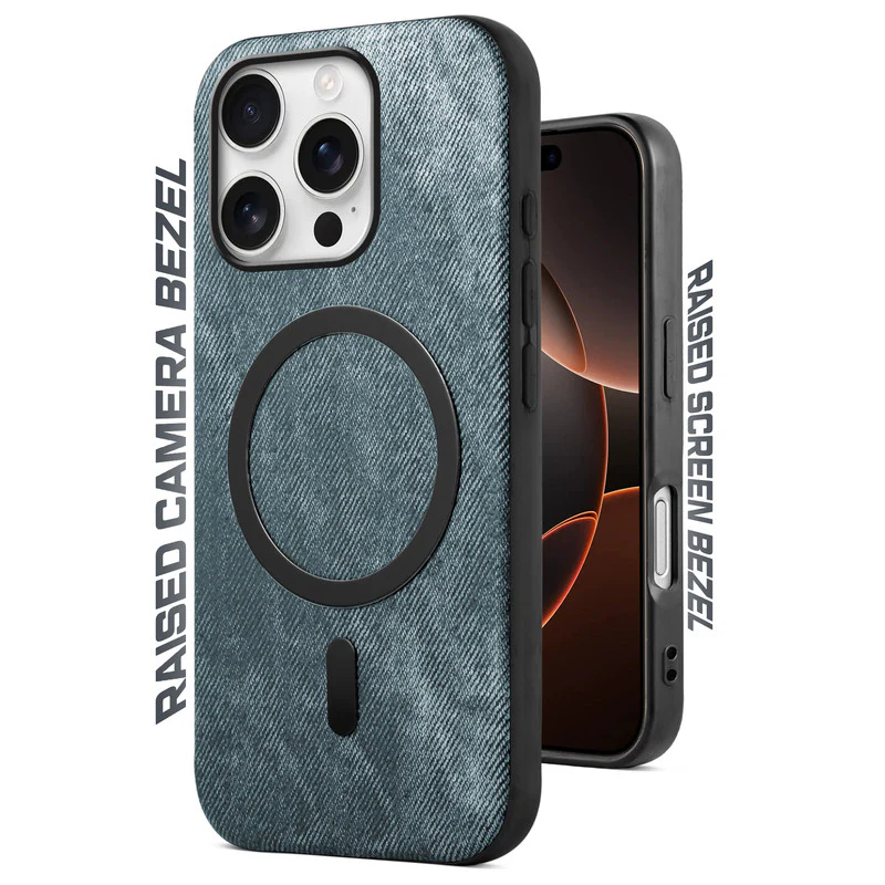 Classic Denim Finish Back Case For Apple iPhone 16 Pro With Wireless Charging Support Support - Image 6