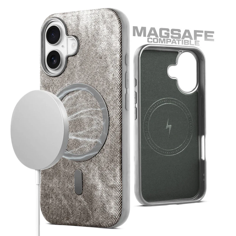 Classic Denim Finish Back Case For Apple iPhone 16 With Wireless Charging Support Support - Image 27