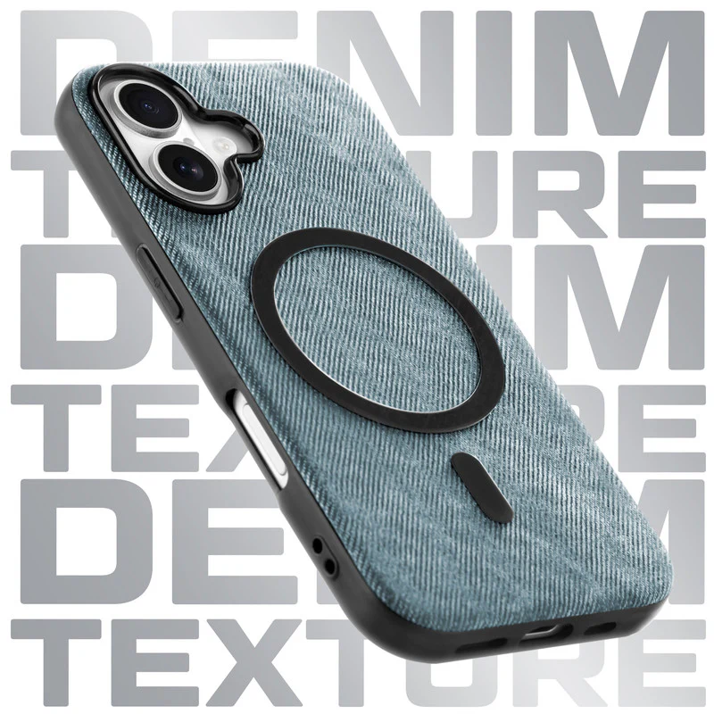 Classic Denim Finish Back Case For Apple iPhone 16 With Wireless Charging Support Support - Image 5