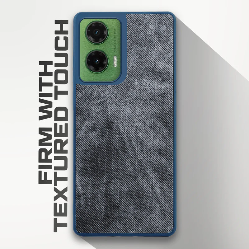 Denim Jeans Cloth Back Cover Case for Motorola G35 5G - Image 11