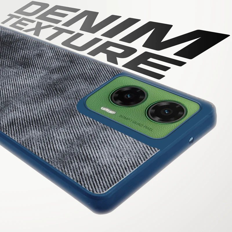Denim Jeans Cloth Back Cover Case for Motorola G35 5G - Image 9
