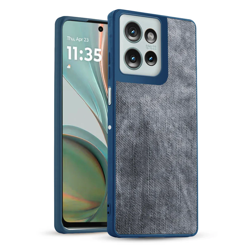 Denim Jeans Cloth Back Cover Case for Motorola G75 5G - Image 7