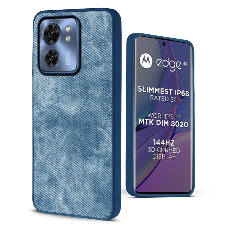 Denim Jeans Cloth Back Cover Case for Motorola Moto Edge 40 5G - Image 18