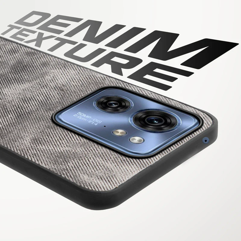 Denim Jeans Cloth Back Cover Case for Motorola Moto Edge 40 5G - Image 3