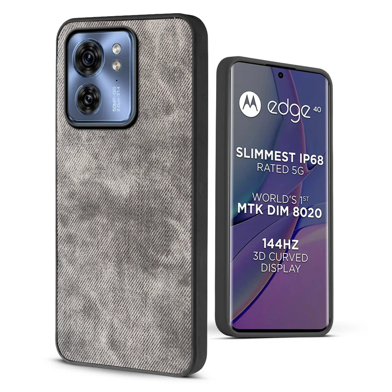 Denim Jeans Cloth Back Cover Case for Motorola Moto Edge 40 5G - Image 6