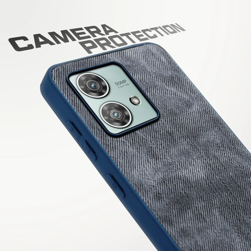 Denim Jeans Cloth Back Cover Case for Motorola Moto Edge 40 Neo 5G - Image 4