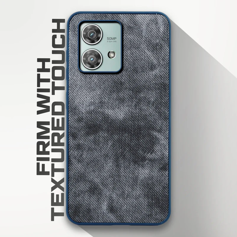 Denim Jeans Cloth Back Cover Case for Motorola Moto Edge 40 Neo 5G - Image 5