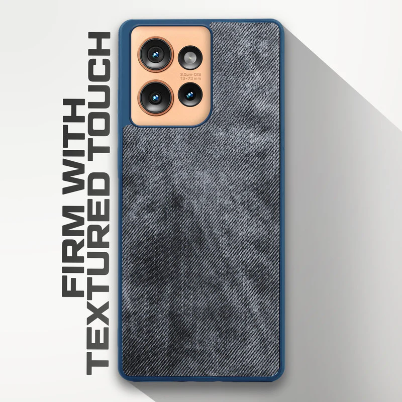 Denim Jeans Cloth Back Cover Case for Motorola Moto Edge 50 5G - Image 11
