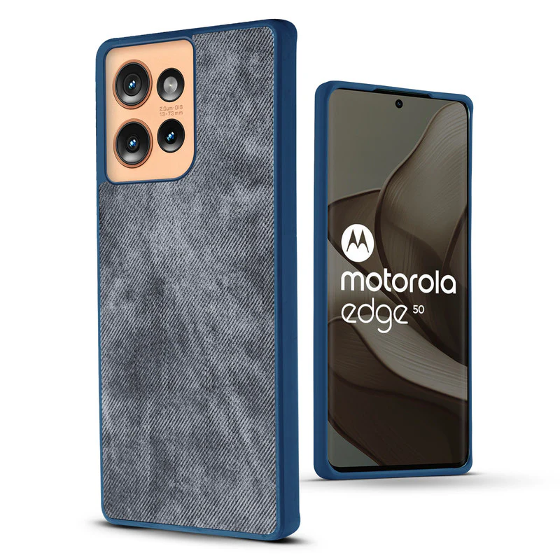Denim Jeans Cloth Back Cover Case for Motorola Moto Edge 50 5G - Image 12