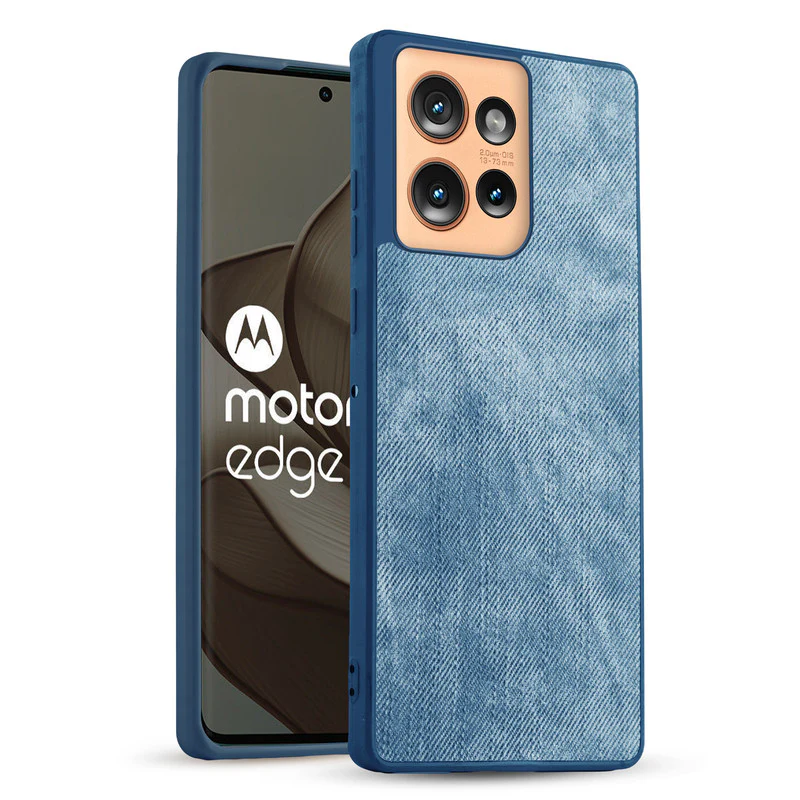 Denim Jeans Cloth Back Cover Case for Motorola Moto Edge 50 5G - Image 13