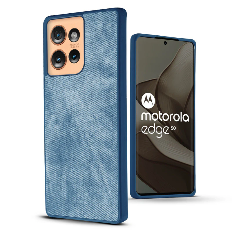 Denim Jeans Cloth Back Cover Case for Motorola Moto Edge 50 5G - Image 18