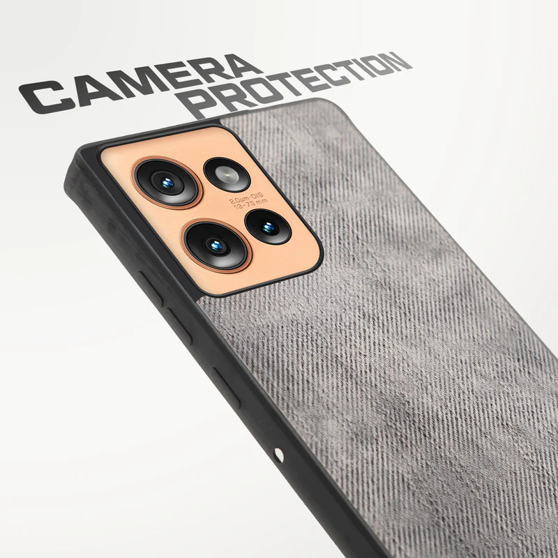 Denim Jeans Cloth Back Cover Case for Motorola Moto Edge 50 5G - Image 4