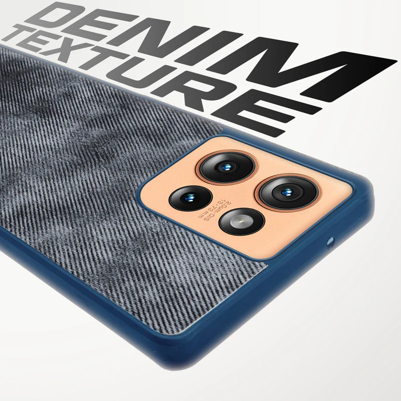 Denim Jeans Cloth Back Cover Case for Motorola Moto Edge 50 5G - Image 9