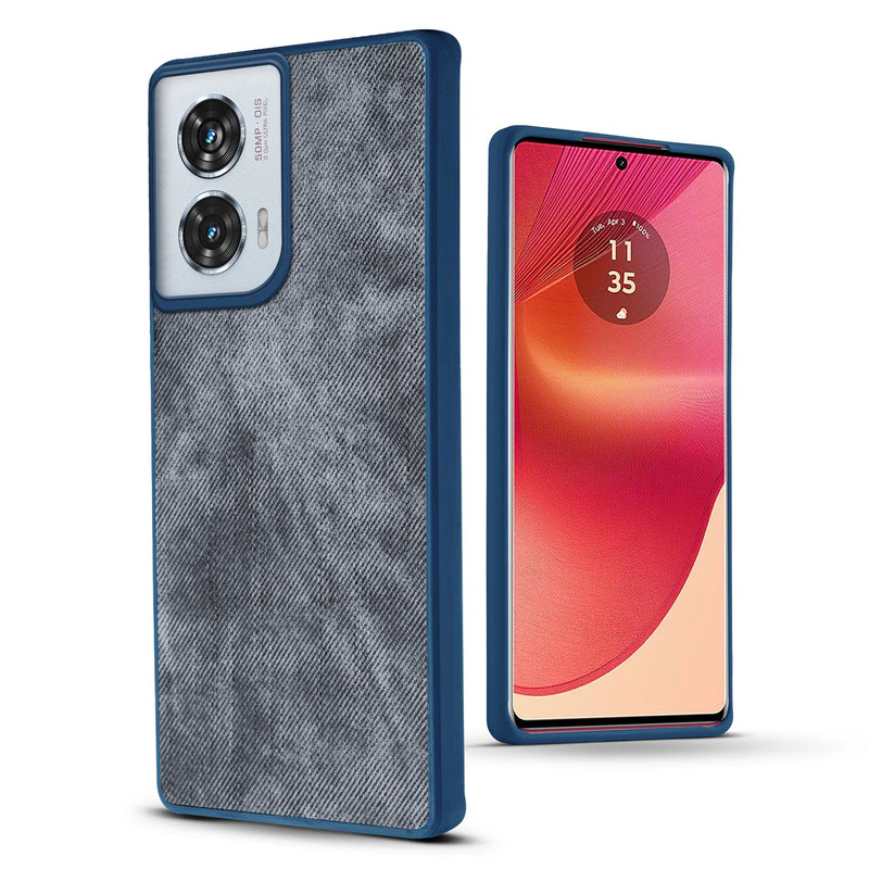 Denim Jeans Cloth Back Cover Case for Motorola Moto Edge 50 Fusion 5G - Image 18