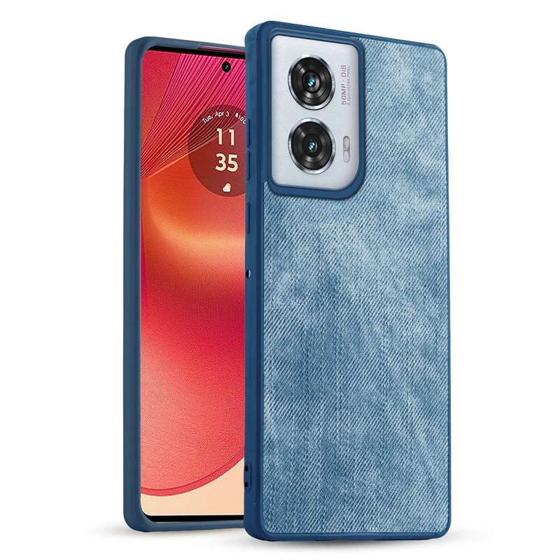 Denim Jeans Cloth Back Cover Case for Motorola Moto Edge 50 Fusion 5G - Image 19