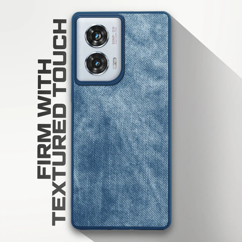 Denim Jeans Cloth Back Cover Case for Motorola Moto Edge 50 Fusion 5G - Image 23