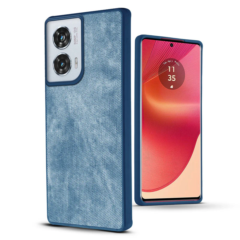 Denim Jeans Cloth Back Cover Case for Motorola Moto Edge 50 Fusion 5G - Image 24