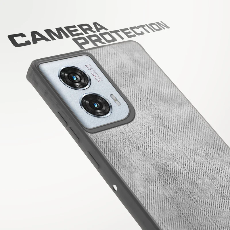 Denim Jeans Cloth Back Cover Case for Motorola Moto Edge 50 Fusion 5G - Image 4