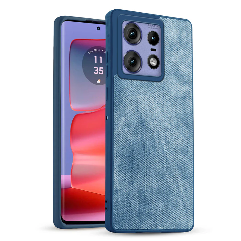 Denim Jeans Cloth Back Cover Case for Motorola Moto Edge 50 Pro 5G - Image 19