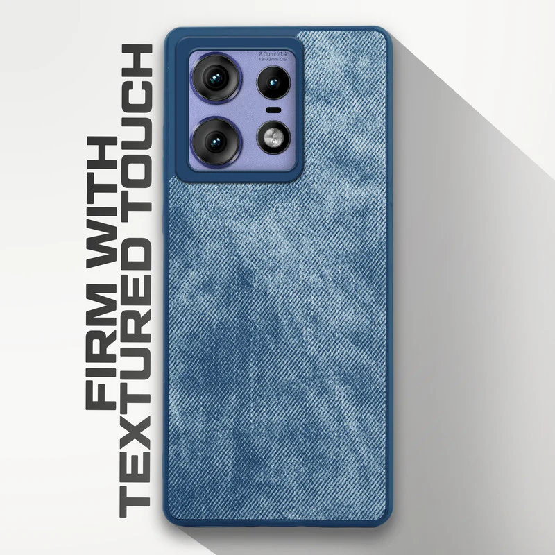 Denim Jeans Cloth Back Cover Case for Motorola Moto Edge 50 Pro 5G - Image 23