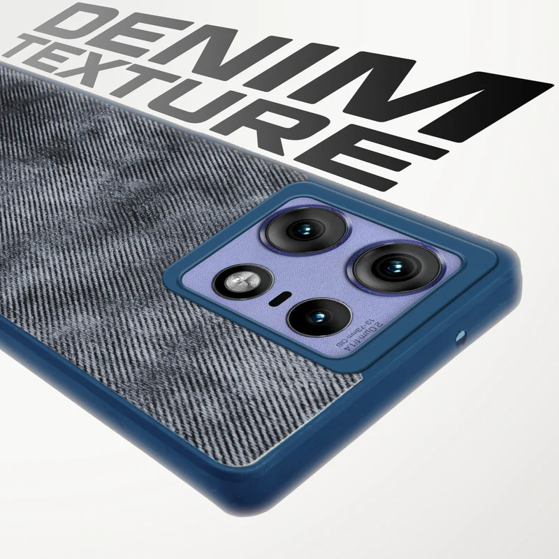 Denim Jeans Cloth Back Cover Case for Motorola Moto Edge 50 Pro 5G - Image 3