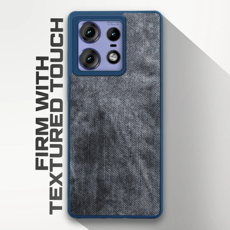 Denim Jeans Cloth Back Cover Case for Motorola Moto Edge 50 Pro 5G - Image 5
