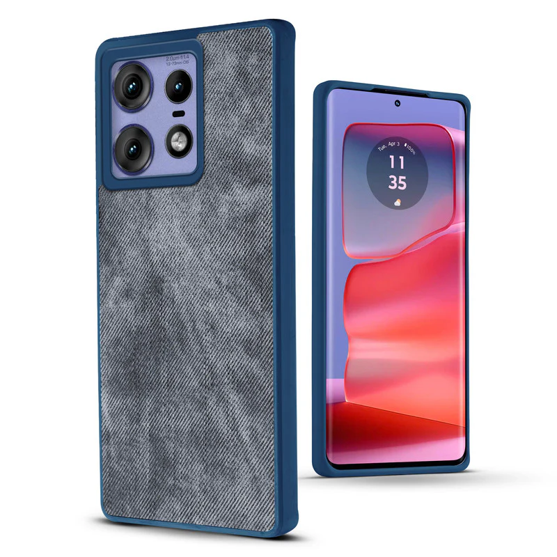 Denim Jeans Cloth Back Cover Case for Motorola Moto Edge 50 Pro 5G - Image 6