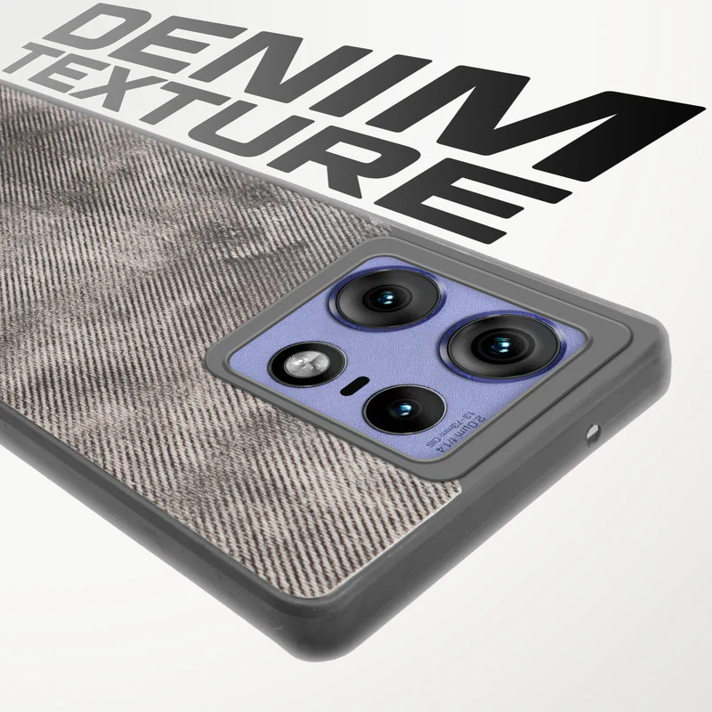 Denim Jeans Cloth Back Cover Case for Motorola Moto Edge 50 Pro 5G - Image 9