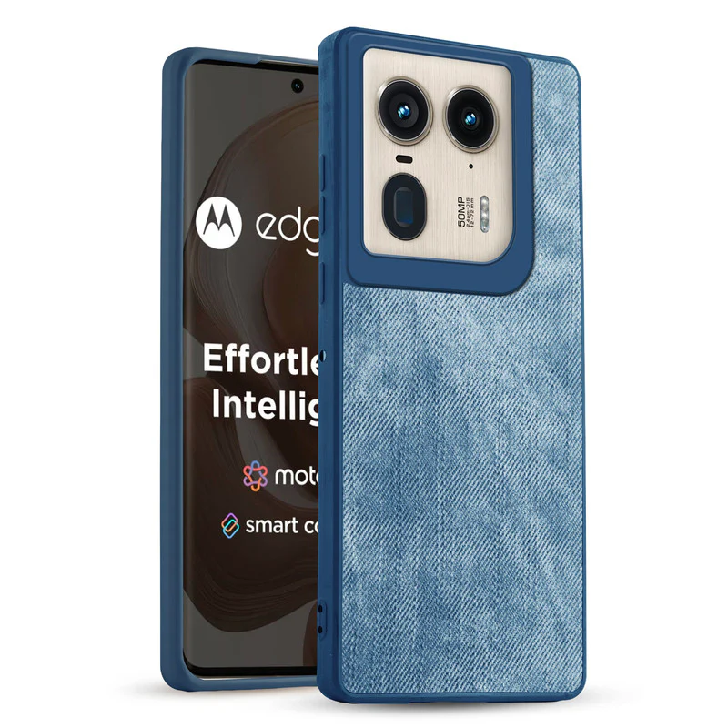 Denim Jeans Cloth Back Cover Case for Motorola Moto Edge 50 Ultra 5G - Image 13