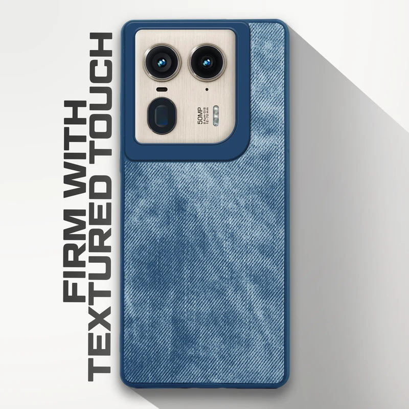 Denim Jeans Cloth Back Cover Case for Motorola Moto Edge 50 Ultra 5G - Image 17